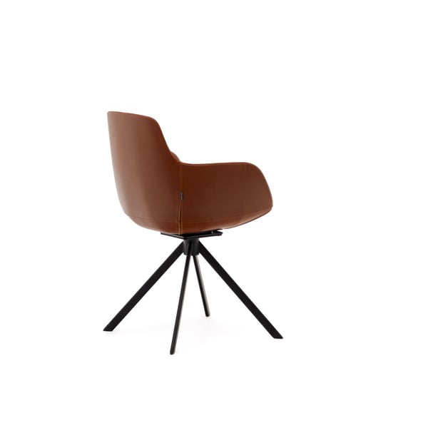 Konyakbarna kárpitozott karfás étkezőfotel szett 2 db-os Tissiana – Kave Home-image-3