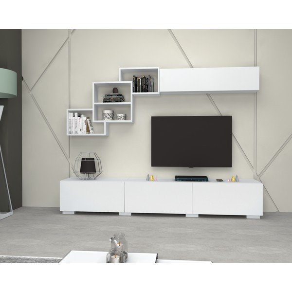 Fehér TV asztal 210x40 cm Fly - Gauge Concept-image-2