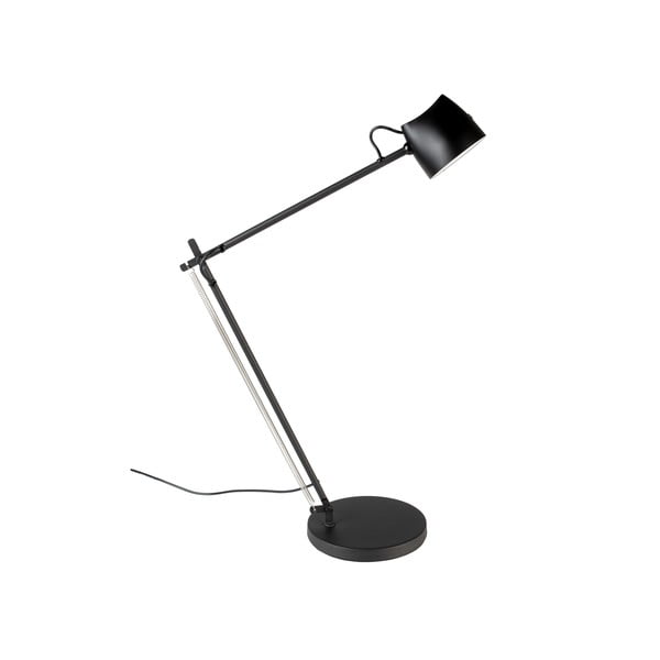 Fekete asztali lámpa fém búrával (magasság 42 cm) Logan – White Label