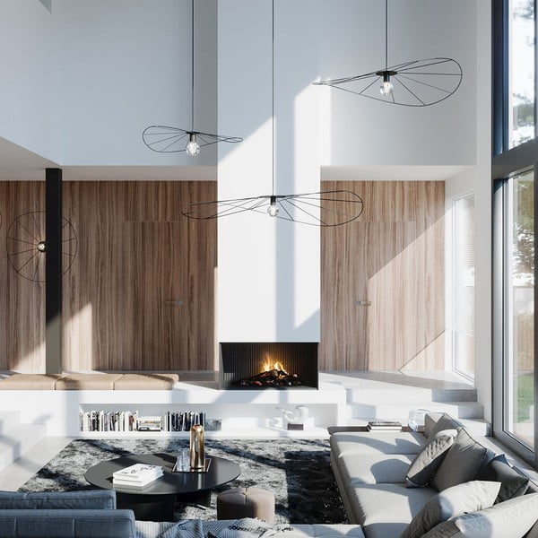 Fekete függőlámpa ø 110 cm Elliot – Sollux-image-1