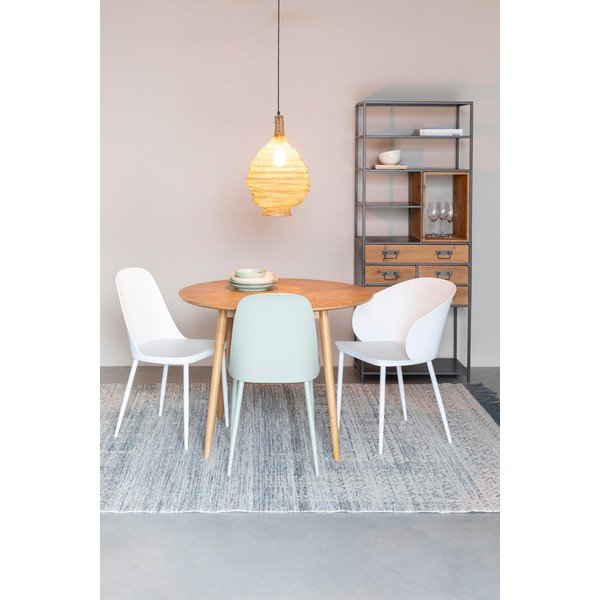 Kerek étkezőasztal tölgyfa dekoros asztallappal ø 100 cm Fabio – White Label-image-1