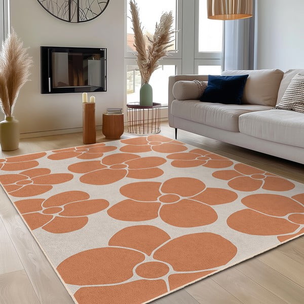 Narancssárga mosható futószőnyeg 80x200 cm Orange Meadow – Mila Home-image-3