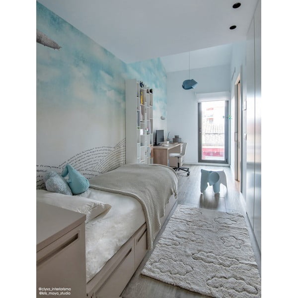 Krémszínű mosható kézi szövésű pamut gyerek szőnyeg 90x130 cm Clouds – Lorena Canals-image-4