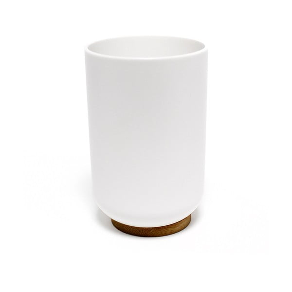 Fehér műanyag fogkefetartó pohár Smart – douceur d'intérieur