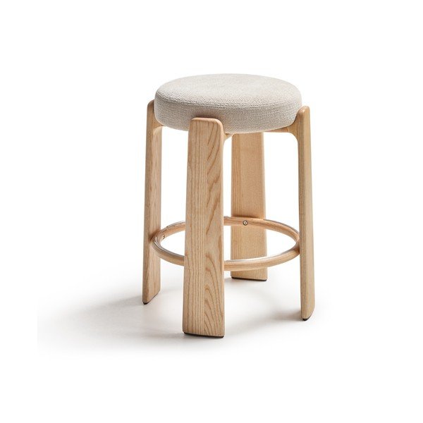 Bézs-világos natúr színű kőrisfa bárszék (ülésmagasság 65 cm) Granite – Kave Home
