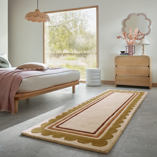 Natúr színű kézi szövésű gyapjú futószőnyeg 80x230 cm Lois – Flair Rugs-image-1
