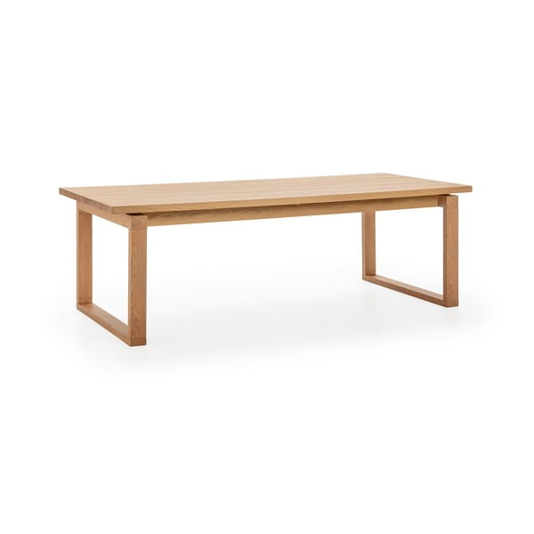 Étkezőasztal tölgyfa dekoros asztallappal 100x220 cm Rina – Marckeric