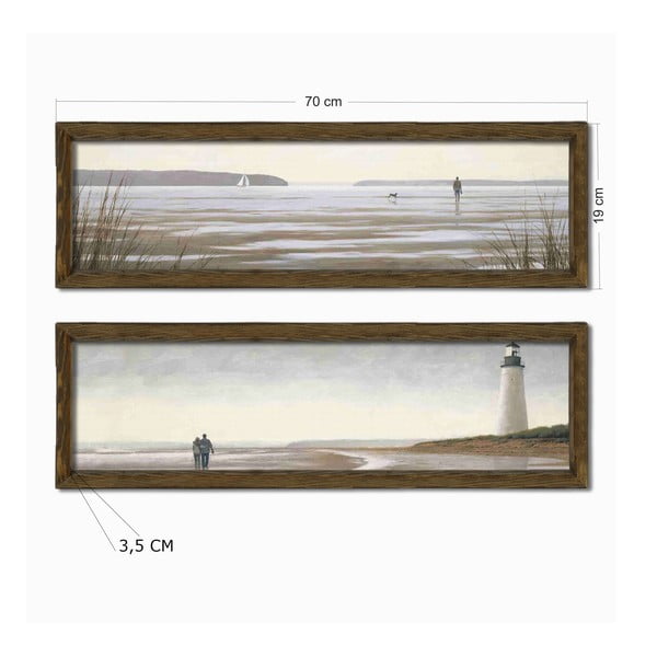 Kép szett 2 db-os 70x19 cm Shore – Wallity-image-2
