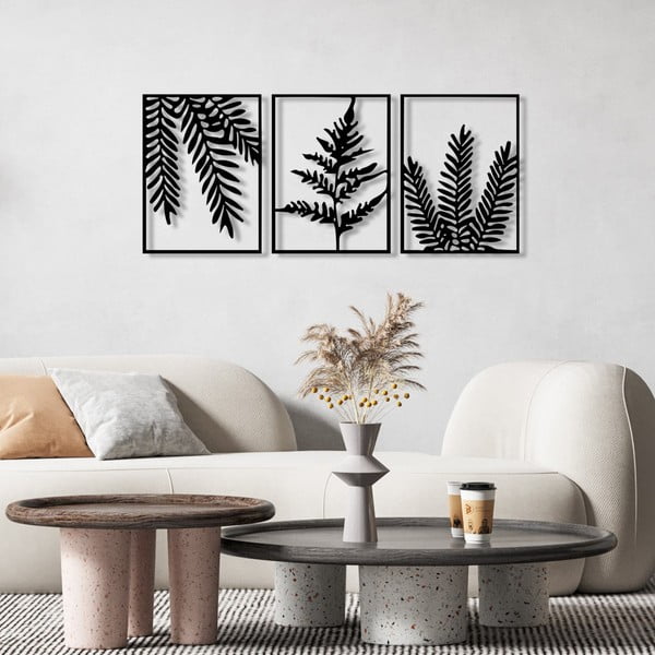 Fém fali dekoráció készlet 3 db-os 118x50 cm Yakomo – Wallity-image-1