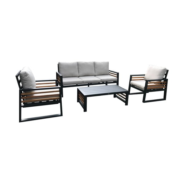 Szürke alumínium ötszemélyes kerti lounge szett Colmar – Rojaplast-image-1