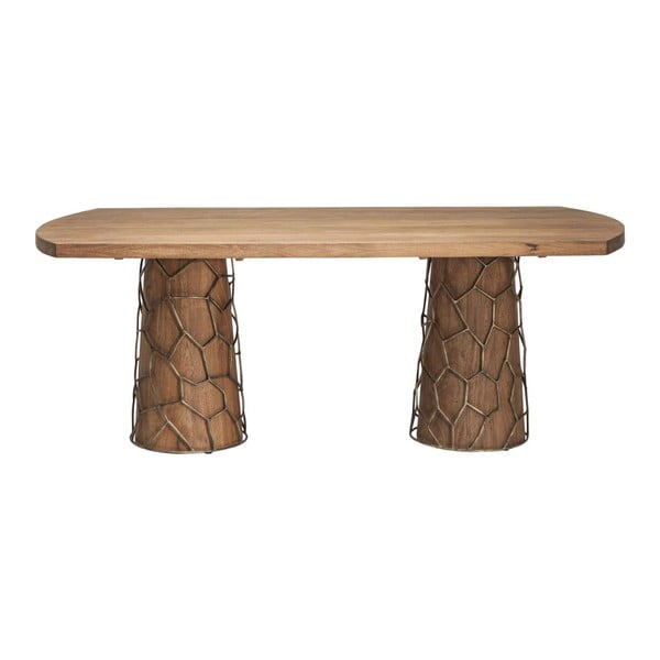 Brass akácfa étkezőasztal - Kare Design