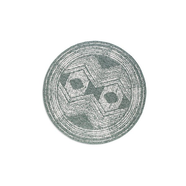 Zöld-krémszínű kerek kültéri szőnyeg ø 140 cm Gemini – Elle Decoration-image-2