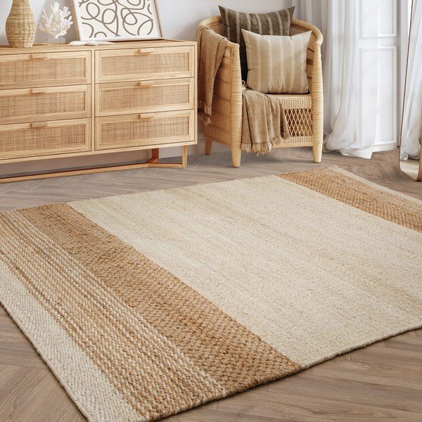 Bézs kétoldalas kézi szövésű juta szőnyeg 120x170 cm Cedar – Asiatic Carpets-image-1