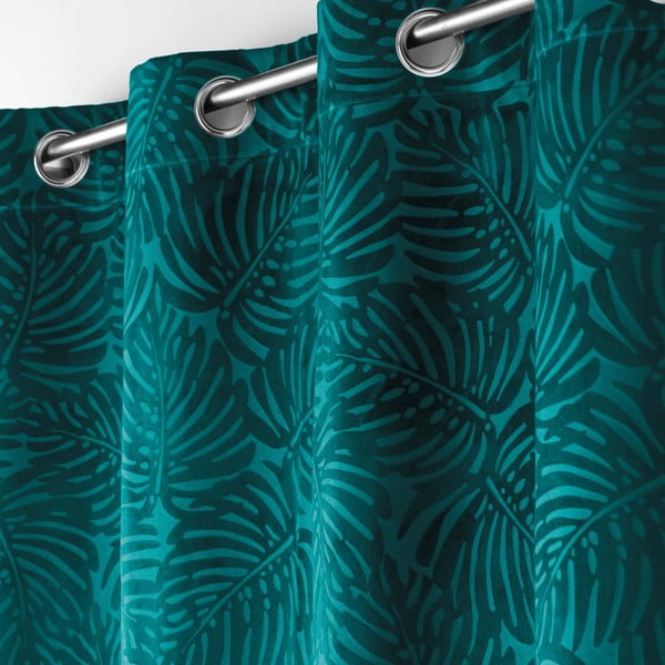 Kék bársony függöny 140x240 cm Analia – douceur d'intérieur-image-1