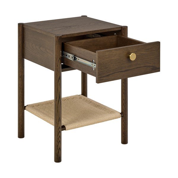 Sötét natúr színű éjjeliszekrény tölgyfa dekorral Monfort – Actona-image-2