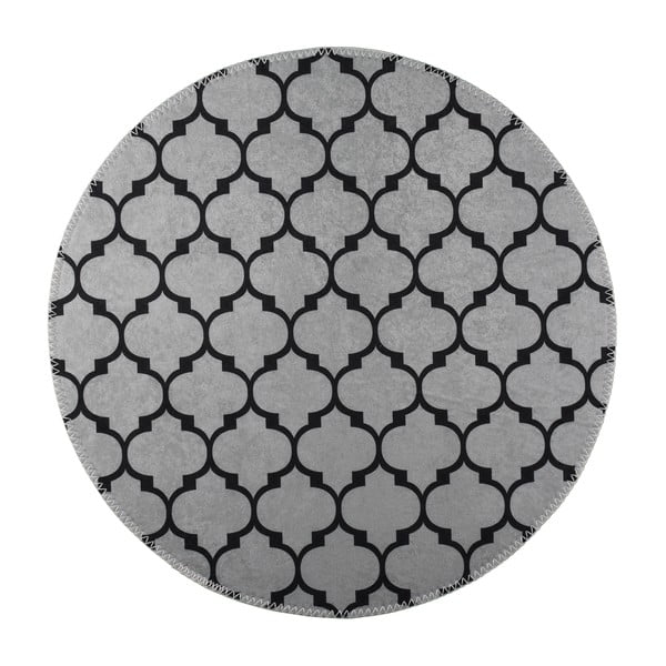 Sötétszürke mosható kerek szőnyeg ø 80 cm – Vitaus