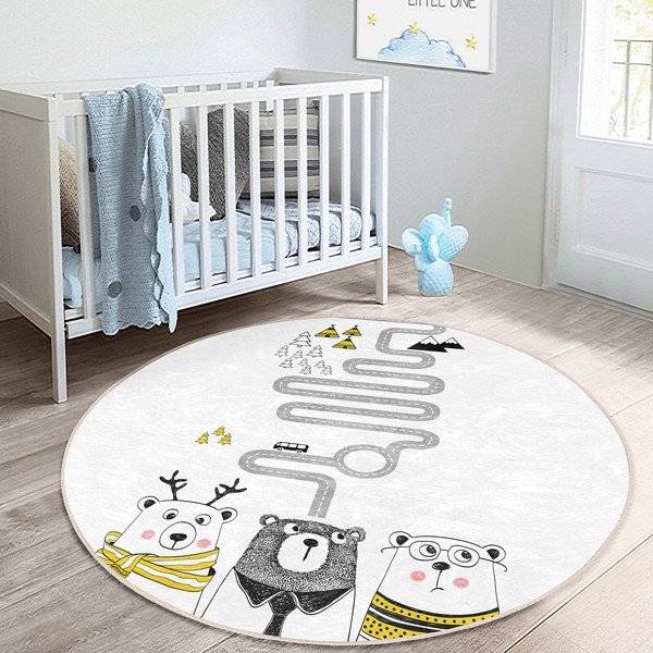 Fehér gyerek szőnyeg ø 100 cm Comfort – Mila Home-image-2