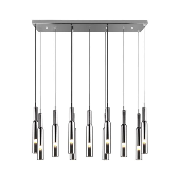 Ezüstszínű LED függőlámpa üveg búrával Lucent – Trio Select