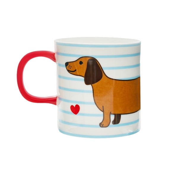 Kék-barna porcelán bögre 300 ml Sausage Dog – Sass & Belle