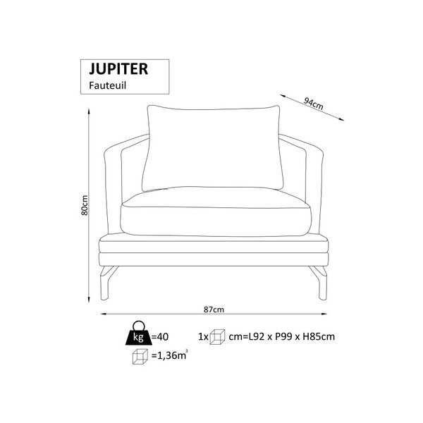 Jupiter bézs színű fotel - Windsor & Co Sofas-image-1