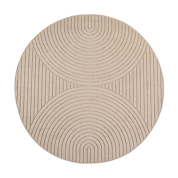 Bézs kerek kültéri-beltéri szőnyeg ø 120 cm Nova – Ayyildiz Carpets