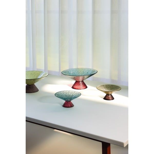 Piros-kék üveg gyümölcstartó tál ø 25 cm Bonbon – Hübsch-image-3