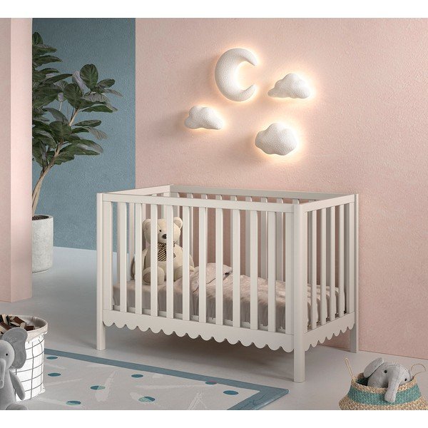 Bézs borovi fenyő babaágy állítható magassággal 60x120 cm Swingo – Vipack-image-1