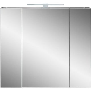Sötétszürke fürdőszoba szekrény tükörrel 76x71 cm - Germania