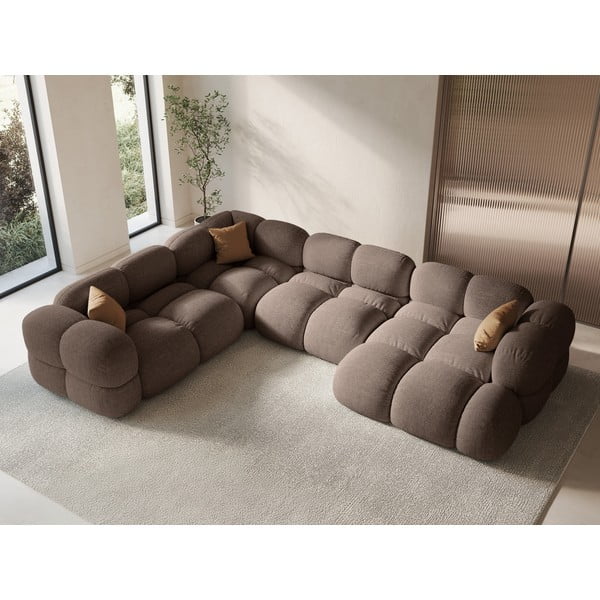 Barna sarokkanapé (bal oldali-U alakú) Loretto – Cosmopolitan Design-image-1