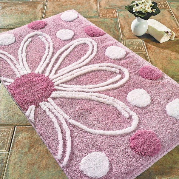 Confetti Bathmats Alinda rózsaszín fürdőszobai szőnyeg, 60 x 100 cm