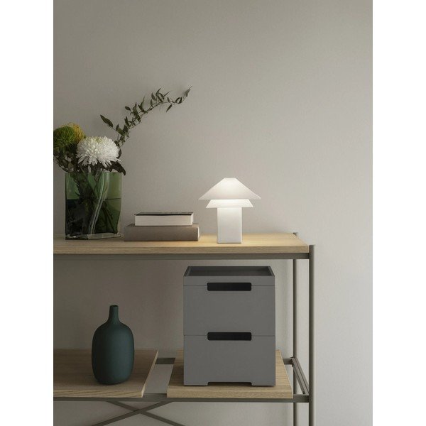 Fehér LED dimmelhető asztali lámpa fém búrával (magasság 33,5 cm) Sanaka – Blomus-image-4