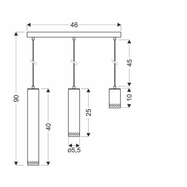 Fekete-aranyszínű függőlámpa fém búrával 6x46 cm Tubo – Candellux Lighting-image-2