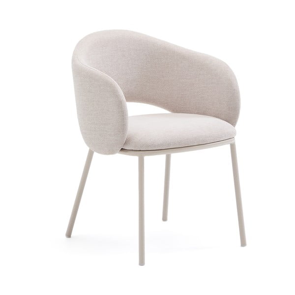 Krémszínű kárpitozott étkezőfotel Maina – Kave Home