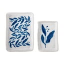 Fehér-kék agyagkerámia fürdőszobai rendszerező szett 2 db-os Aurora – Bloomingville