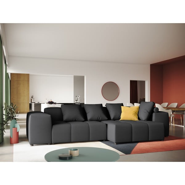 Fekete sarokkanapé (variálható) Rome - Cosmopolitan Design-image-1