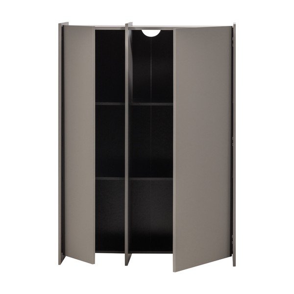 Szürke szekrény kőrisfa dekorral 102x140x44 cm Brock – WOOOD-image-2