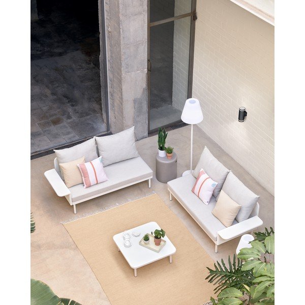 Zaltana fehér alumínium kerti sarokkanapé asztallal - Kave Home-image-4