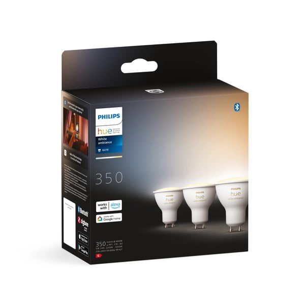 LED okos izzó szett 3 db-os GU10, 4 W White ambiance – Philips Hue-image-3