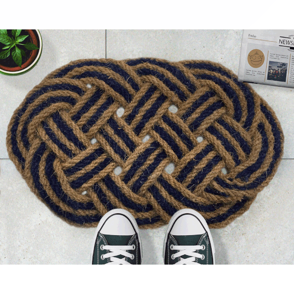 Lovers Knot természetes kókuszrost lábtörlő, 40 x 60 cm - Artsy Doormats