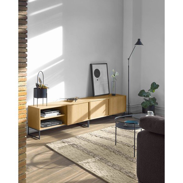 Natúr színű TV-állvány tölgyfa dekorral 112x51x42 cm Taiana – Kave Home-image-1