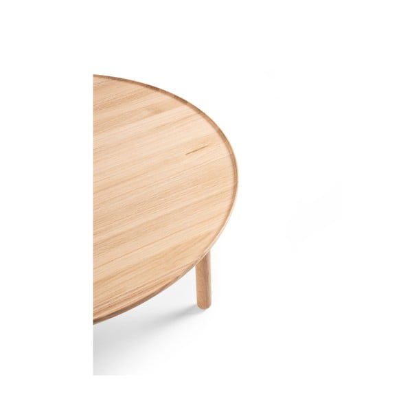 Natúr színű tölgyfa kerek dohányzóasztal ø 100 cm Mu – Gazzda-image-3