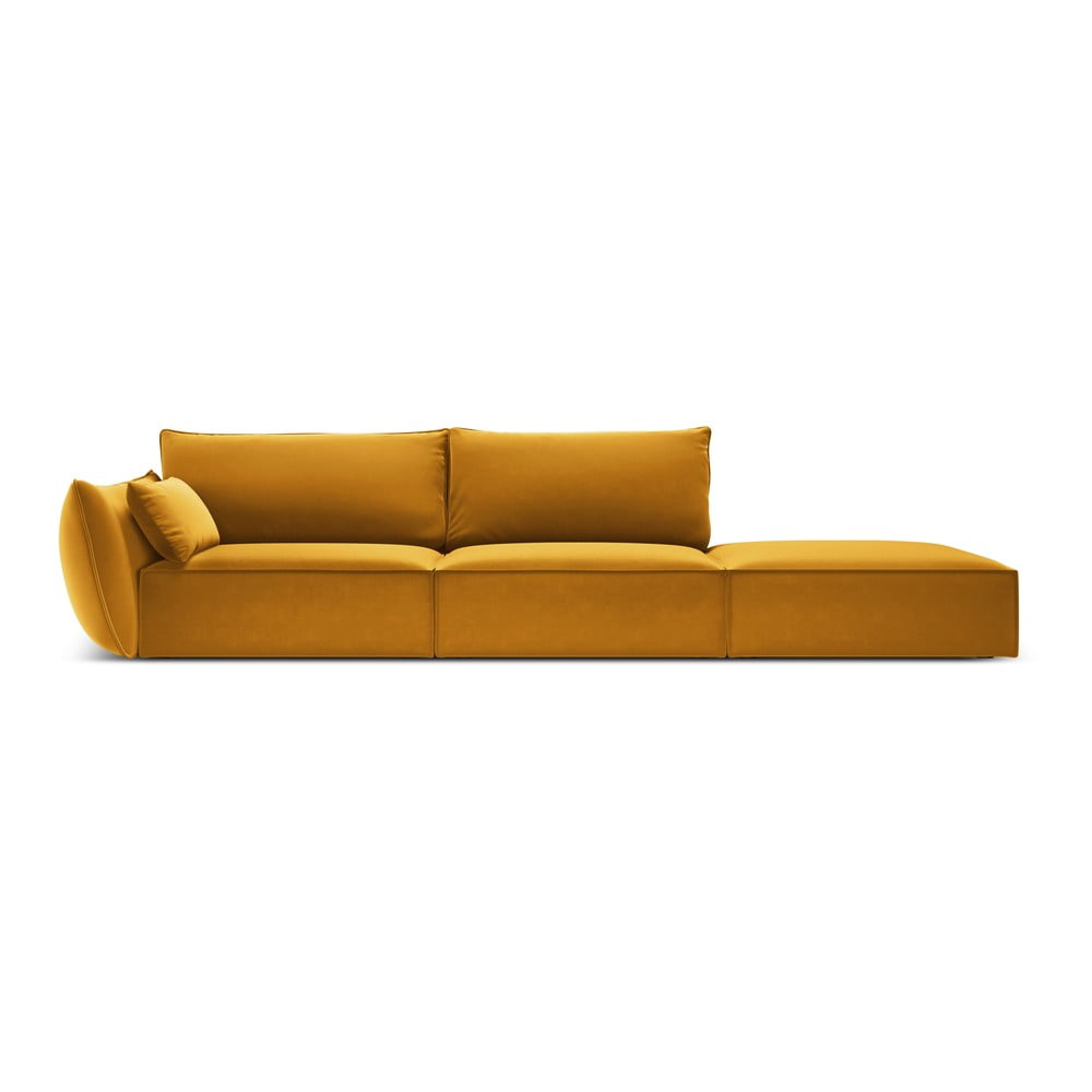 Mustársárga bársony kanapé, bal oldali 264 cm Vanda  Mazzini Sofas