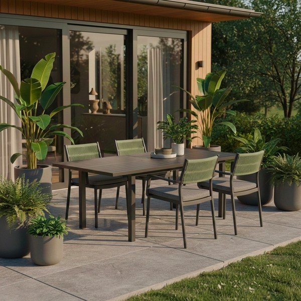 Szürke műanyag kerti szék szett 4 db-os Alvin   – Bizzotto-image-1