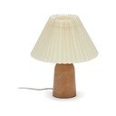Bézs-natúr színű kaucsukfa asztali lámpa textil búrával (magasság 33 cm) Benicarlo – Kave Home