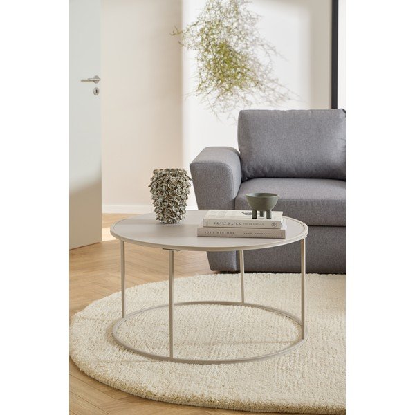 Szürke acél kerek dohányzóasztal ø 80 cm Seaford – Actona-image-1