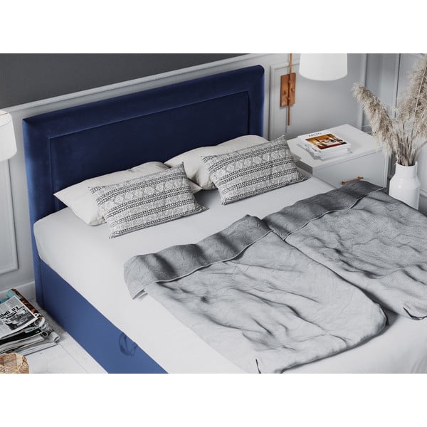 Yucca kék bársony kétszemélyes ágy, 200 x 200 cm - Mazzini Beds-image-4
