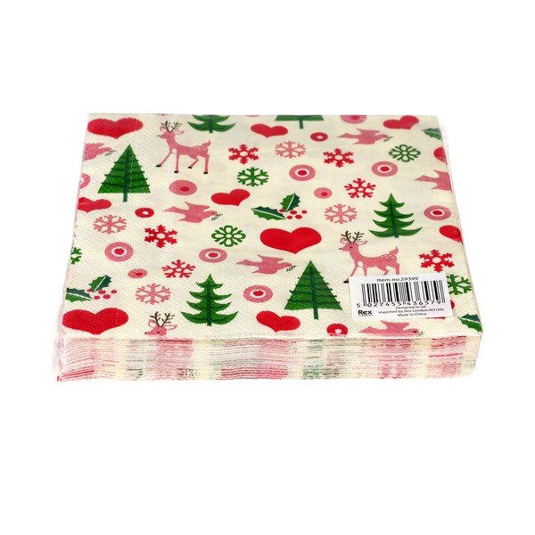 Szalvéta szett 20 db-os 25x25 cm 50s Christmas – Rex London-image-3
