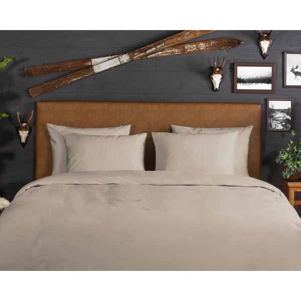 Barna kétszemélyes hosszabbított flanel ágyneműhuzat 200x220 cm – Good Morning-image-2