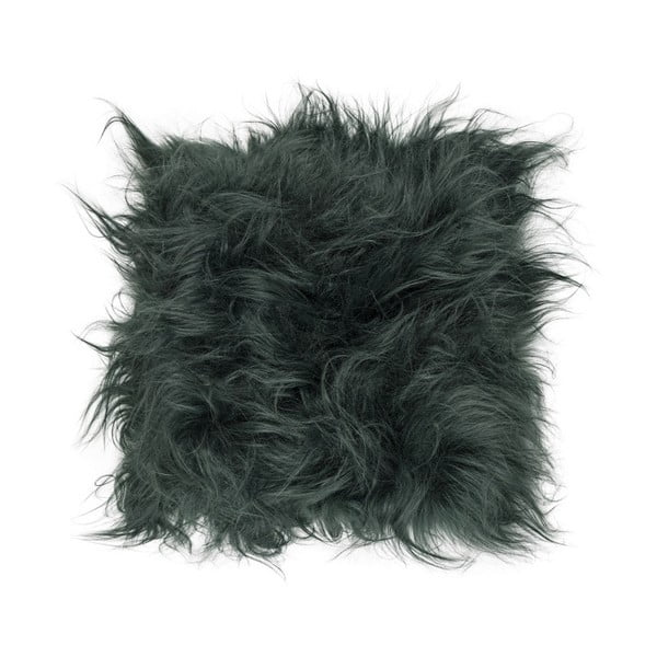 Eglé sötétzöld hosszú szálas szőrme ülőpárna, 37 x 37 cm - Arctic Fur