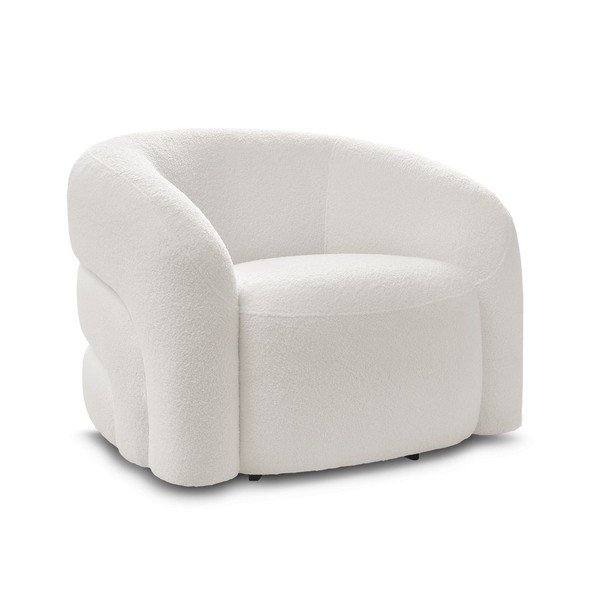 Fehér forgó buklé fotel Elina – Bobochic Paris-image-3